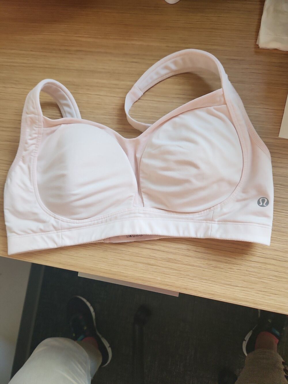 Lulemon Blush Pink Sports Bra w/ Back Closures Size 34DD